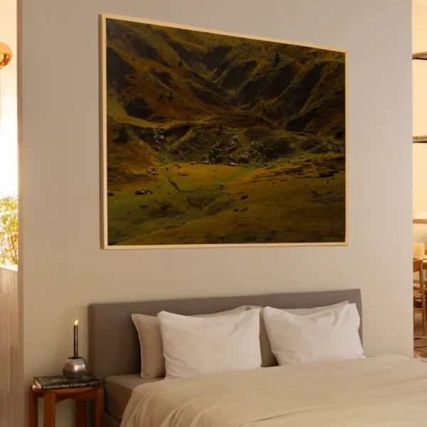 Fotografija stada ovaca na padinama planina - slika na zidu x large