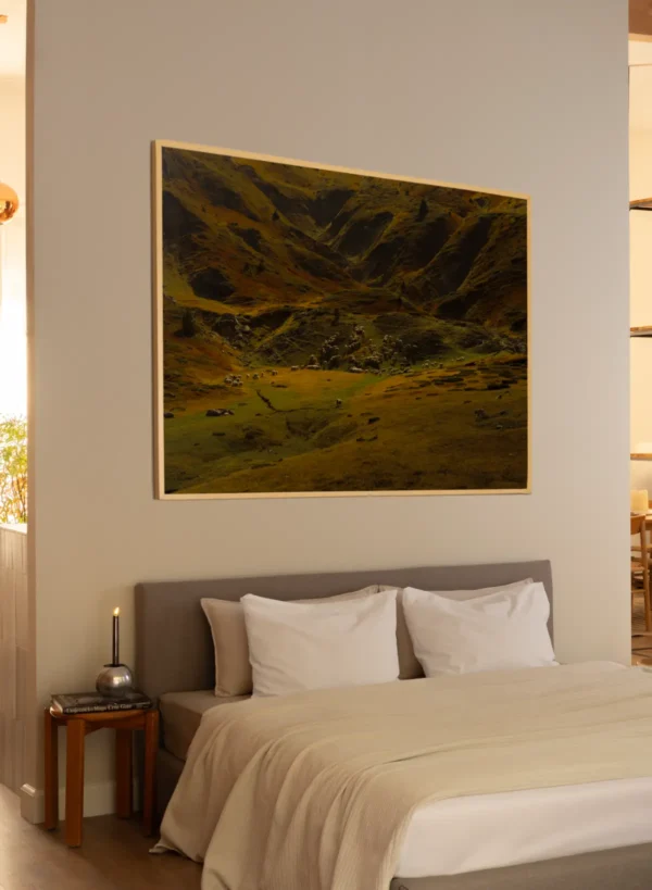 Fotografija stada ovaca na padinama planina - slika na zidu x large
