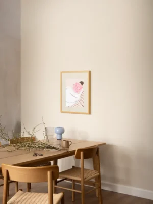 Ilustracija djevojke koja drži buket - slika na zidu small
