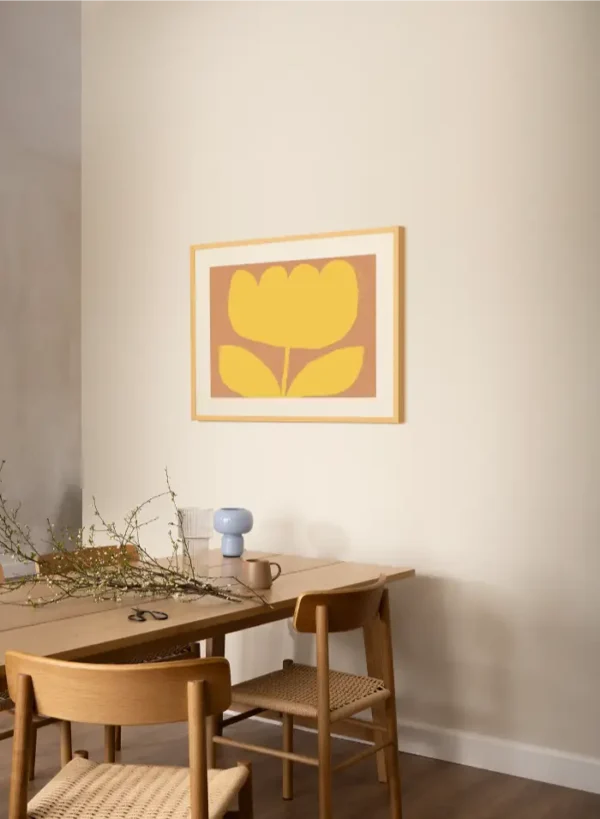 Cvijet 2 Crtež žutog cvijeta koji će svaki prostor učiniti toplim - slika na zidu medium