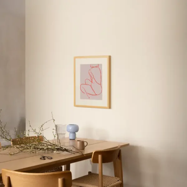 Jednostavni lineart žene slikane sa leđa - slika na zidu