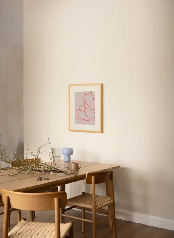 Jednostavni lineart žene slikane sa leđa - slika na zidu