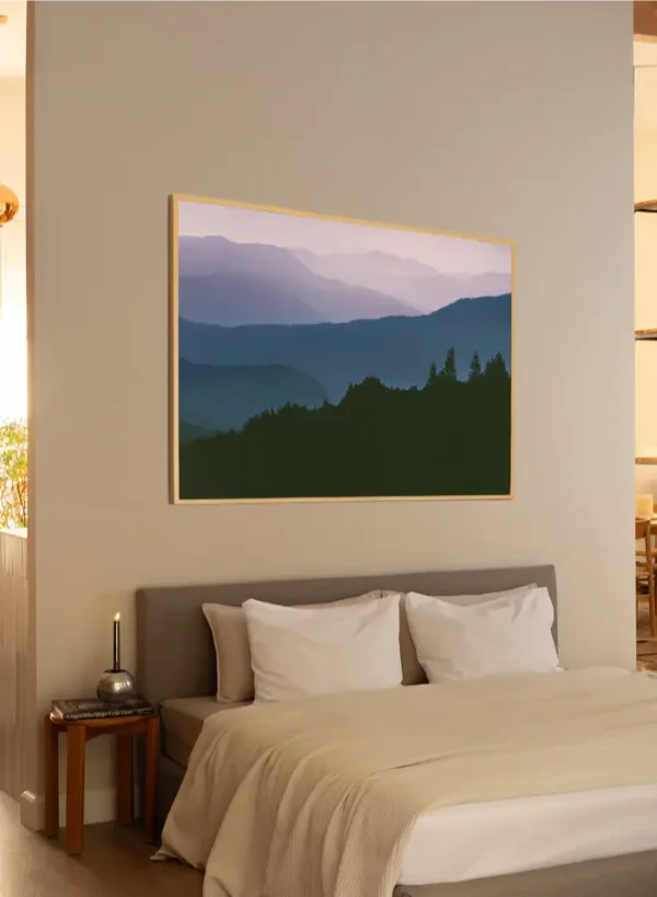 Fotografija planinskih vrhova koja podsjeća na ilustraciju horizonata - Slika na zidu