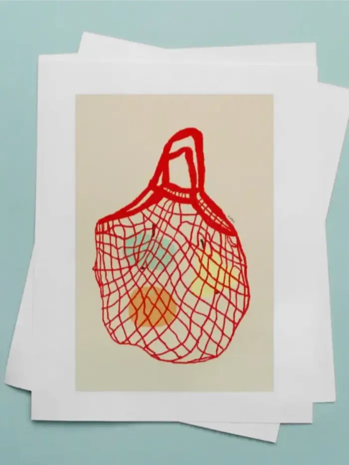 Otisak crteža cegera i voća